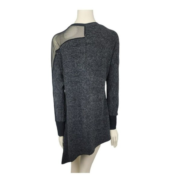 Sympli Tangent Tunic Sweater Mixed Media Lagenlook Hem Mesh Sleeve Knit Top 6-8 - Picture 6 of 12